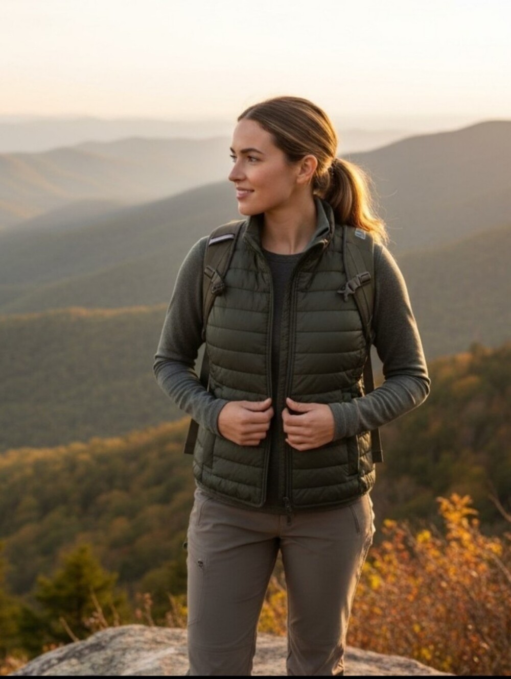 J. Crew Khaki Green Quilted Lightweight Packable Vest